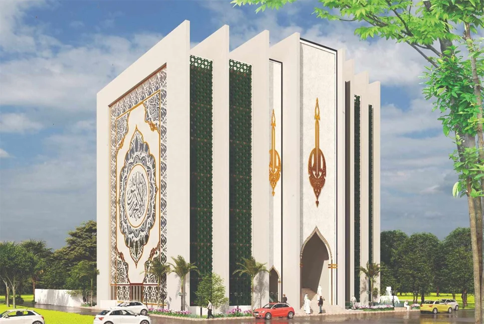Construction of a mosque complex based on the Koran in Bashundhara
