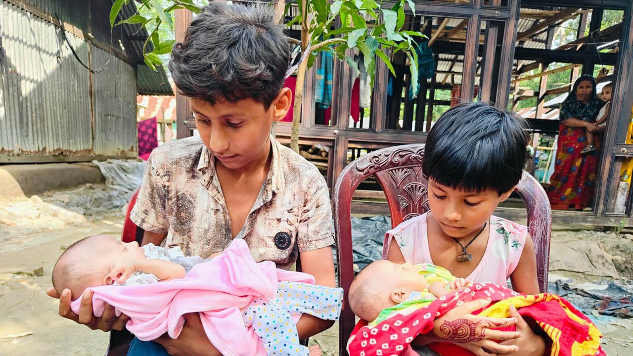 Mother in grave, father in jail, 13-year-old Sajjad in trouble with 1-month-old twins and younger sister