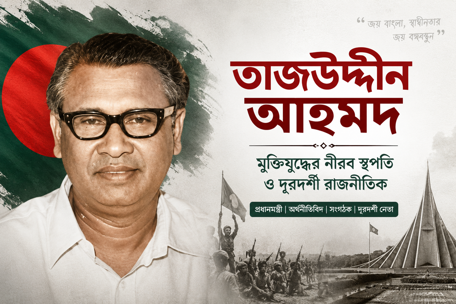 Tajuddin Ahmed Biography: Silent Architect of the Liberation War and Visionary Politician